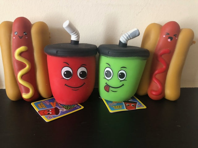 HTI Fast food stress toys Fizzy Fred Dougie Hot Dog