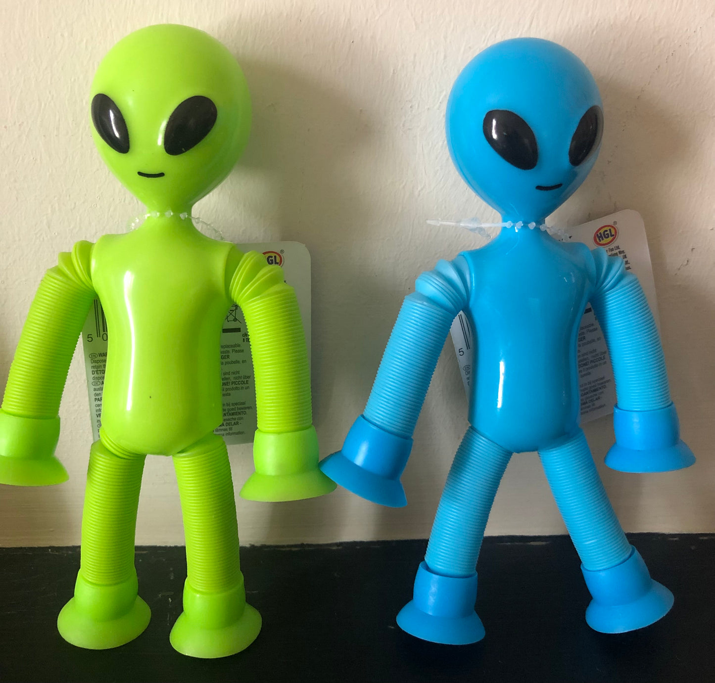 set of 2 x large light up flashing alien pop tubes