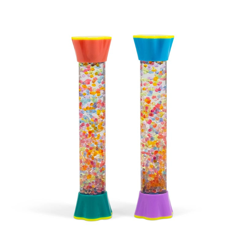 Sensory rainbow liquid motion water beads tube