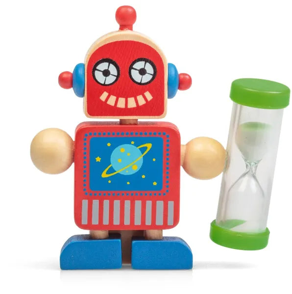 Wooden Robot Toothbrush Timer & Holder