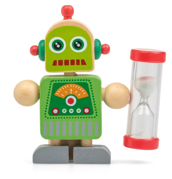 Wooden Robot Toothbrush Timer & Holder