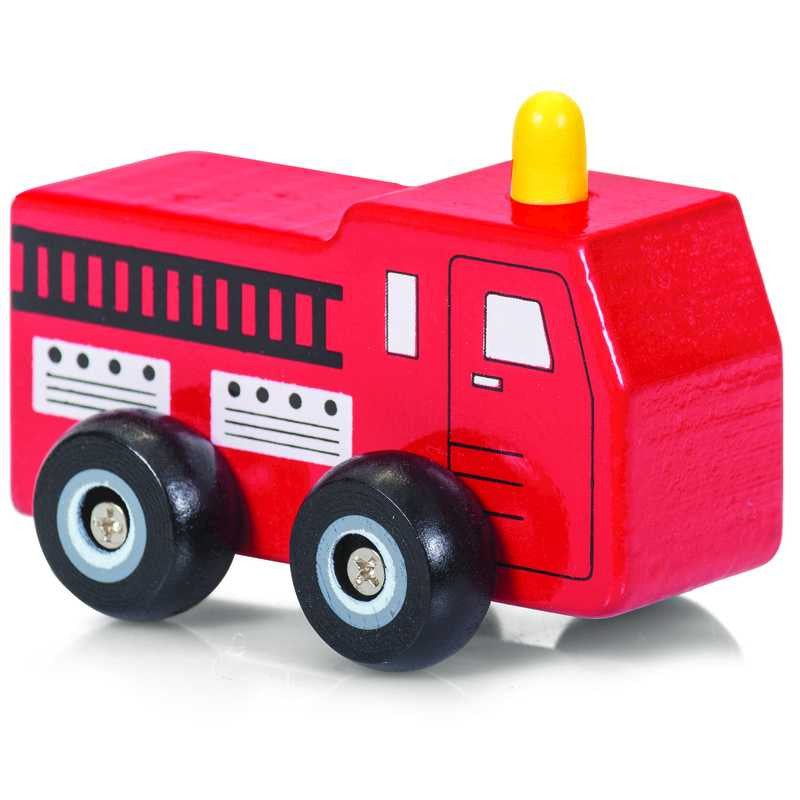 Set of 4 Wooden Wheels Toy Vehicles