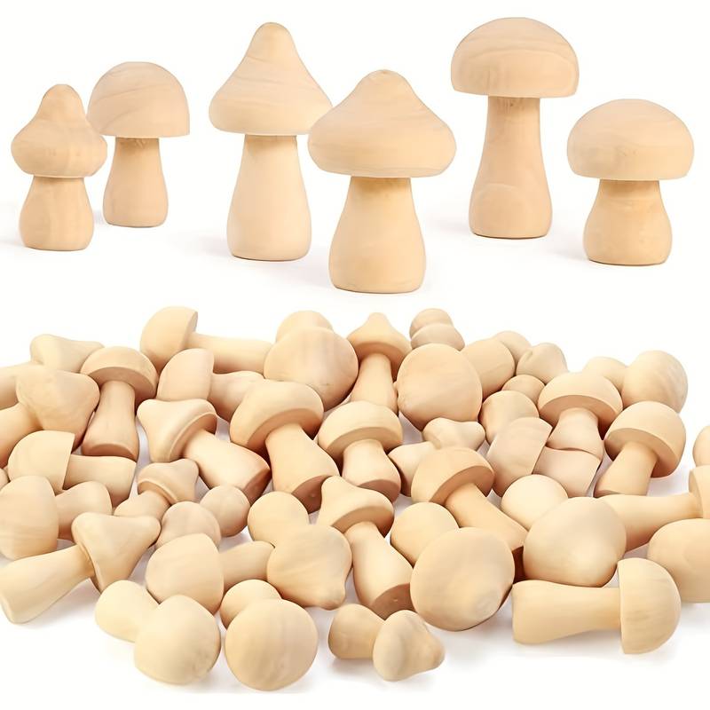 mixed wooden mushrooms